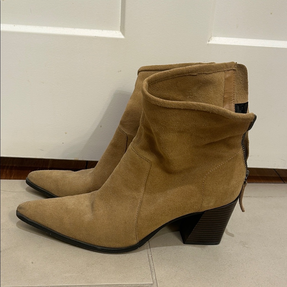 Zara suede mid heel boots size 39